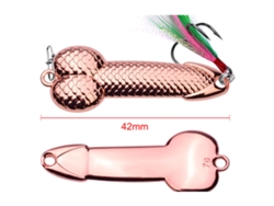 Danu26-lure De Pesca Spoon Con Secuencias Y Pluma Gancho Metal 7g 42mm Oro Rosa Para Agua Dulce Y Salada