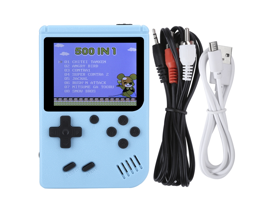Máquina De Jogos Retro Portátil Mini Console Nostálgica Com 400 Jogos Tela 3 Polegadas Azul
