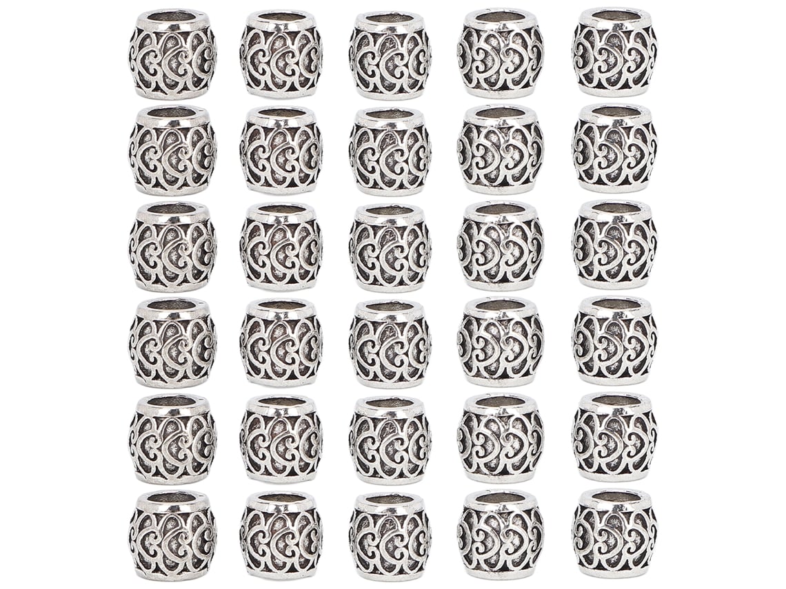 2026-30pcs Perlas De Joias Para Trançar Cabelo E Barba Vintage De Liga