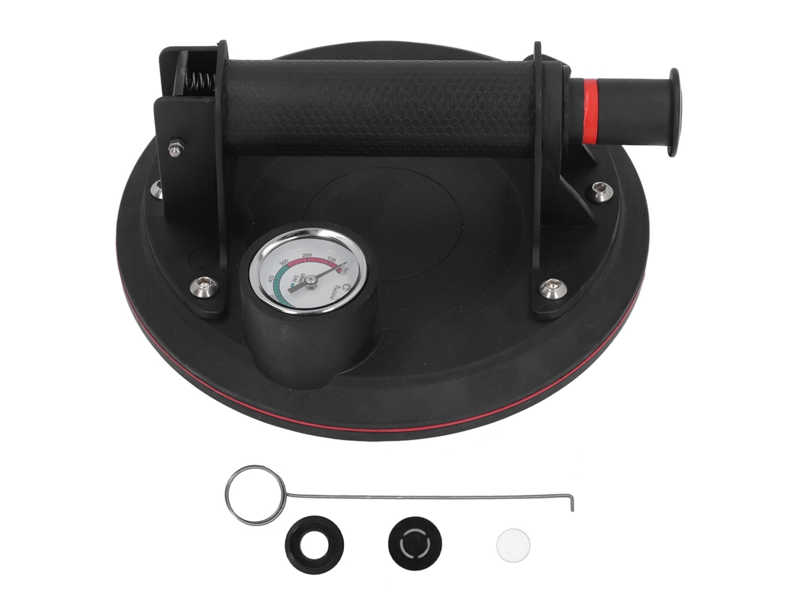 Ventosa De Vidrio Industrial 8 Pulgadas 440lbs Con Manija Y Medidor De Presión