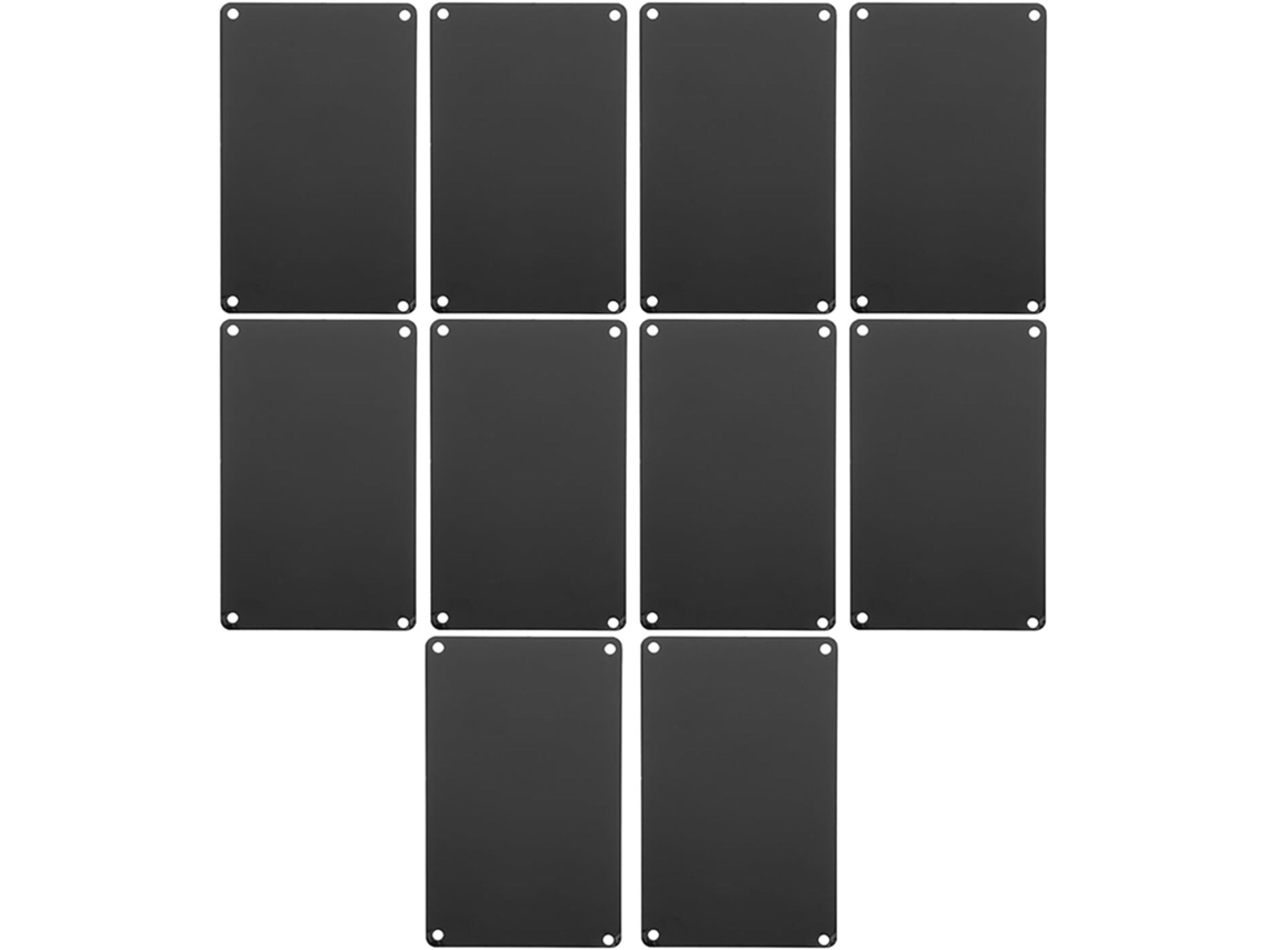 10 Placas De Puerta De Aluminio Anodizado Negro Para Grabado Diy
