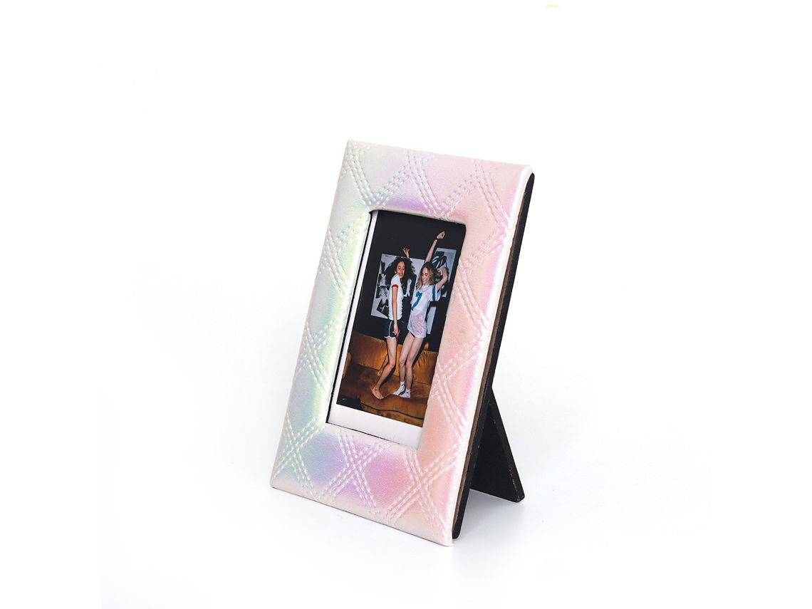 YUYSAN Marco de cámara de Rejilla Bordada para Polaroid Mini 12 Blanco Brillante