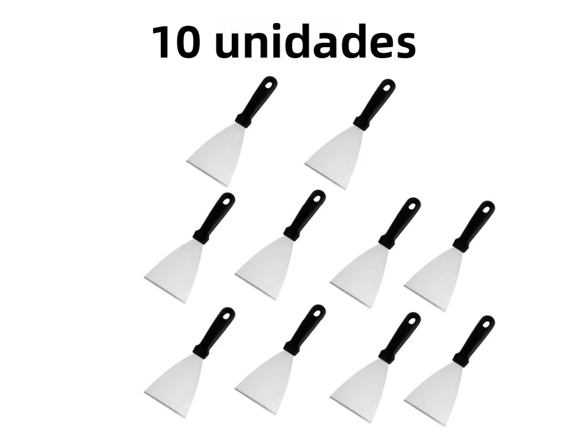 (tipo A, 10 Piezas) Parrilla Y Pala De Acero Inoxidable, Resistente Al Calor, Adecuada Para Hacer Hamburguesas Y Tortillas.