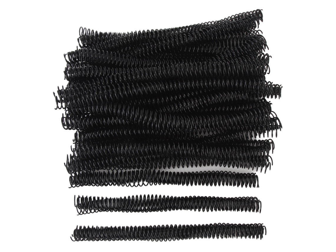 100 Espirales De Encuadernación De 16 Mm, 48 Dientes, 4:1, Pvc Para Papel A4, Capacidad Para 140 Hojas, Color Negro.