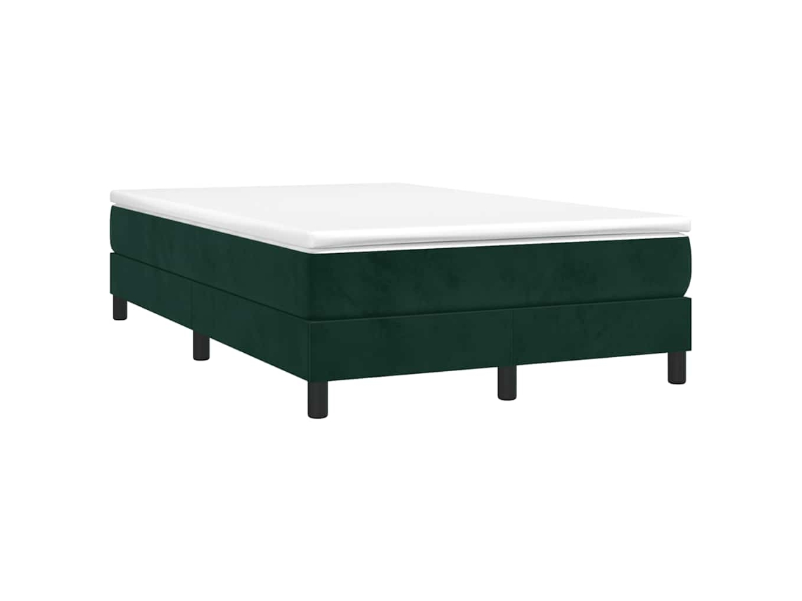 Maison Exclusive - Cama Box Spring Con Colchón Terciopelo Verde Oscuro 120x190 Cm