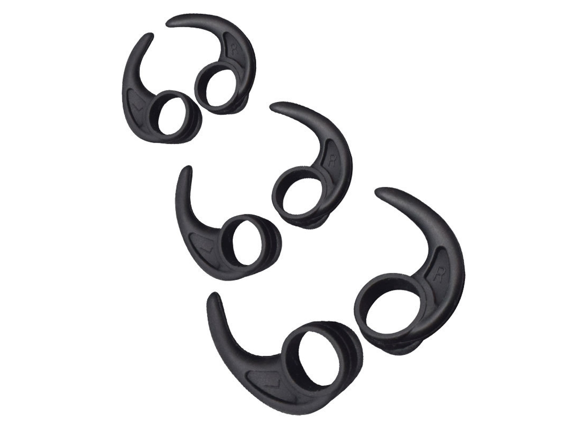 Auriculares de silicona Ganchos para la oreja Puntas de ala 3 tamaños 3 pares Negro