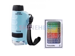 Microscopio De Bolsillo Para Niños, Kit De Juguete Científico Mini Educativo De 60-120x Con Luz Led Para El Estudio Stem Infantil.