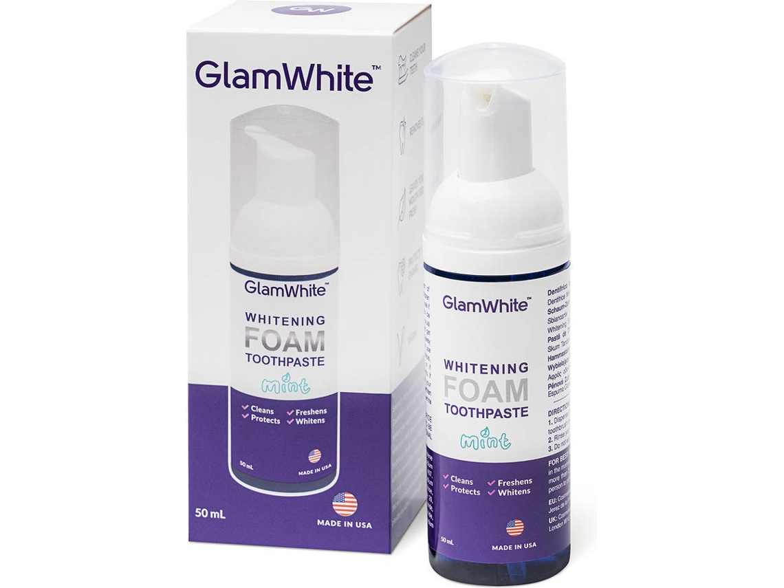 Pasta Dentífrica en Espuma GLAMWHITE Acción Blanqueadora (50 ml)