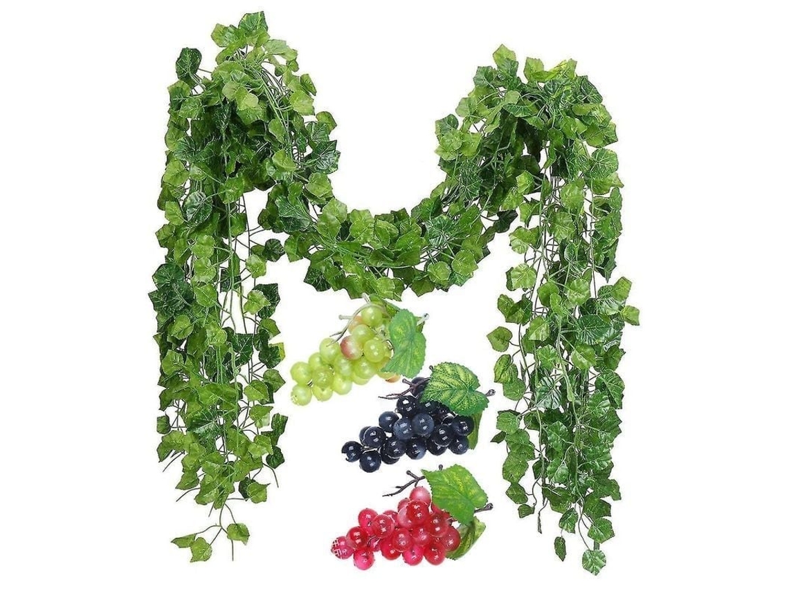 Fasst-12 Cintas De Hiedra Artificial Con Uvas Para Decoración De Bodas, Hogar Y Jardín