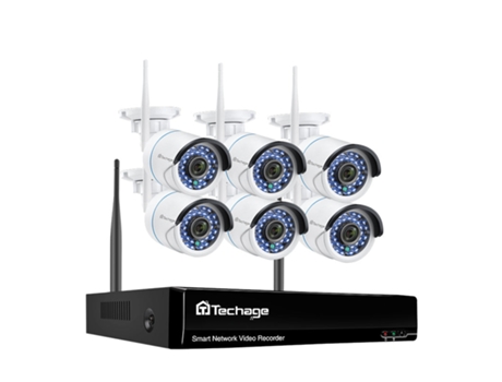 Sistema de Vigilancia SLOWMOOSE P2P 8Ch 3Mp Inalámbrico Wi-Fi y Grabación de Audio (8 Canales Nvr y 6 Cámaras-200002130 - 2T)