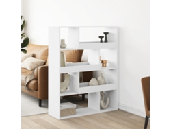 Biombo Divisor | Biombo Separador | Separador De Ambientes Madera Ingeniería Blanco 100x33x125,5 Cm
