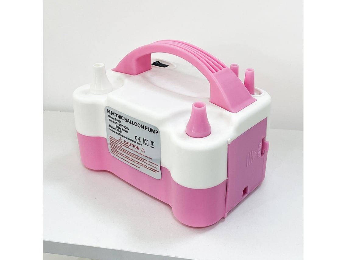 Bomba de aire eléctrica/inflador de globos portátil con doble boquilla, rosa, 220 V, 600 W, para decoración de fiestas.