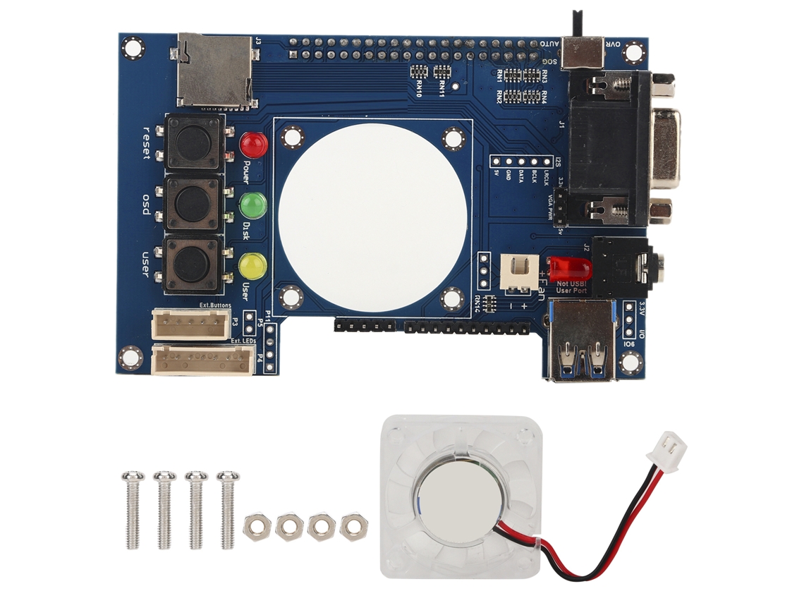 Placa De E/s Para Fpga Mister Con Puerto Vga, Conector De Audio De 3,5 Mm Y Ventilador.