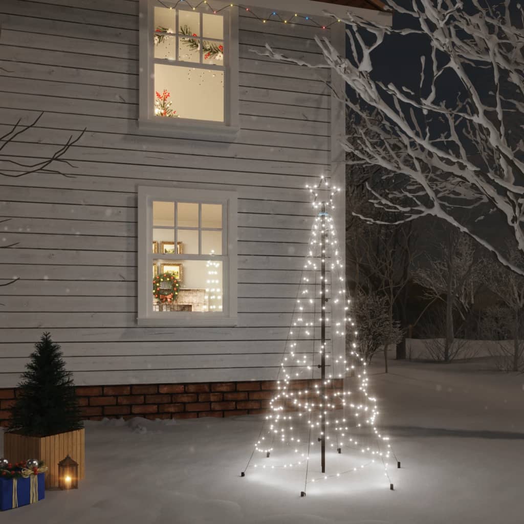 Árbol De Navidad Con 200 Luces Led VIDAXL (Blanco - 180 Cm)