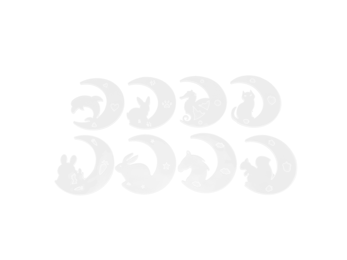 8 Moldes De Silicona Con Forma De Luna Para Manualidades Con Resina Epoxi, Pegamento De Cristal Y Fundición.