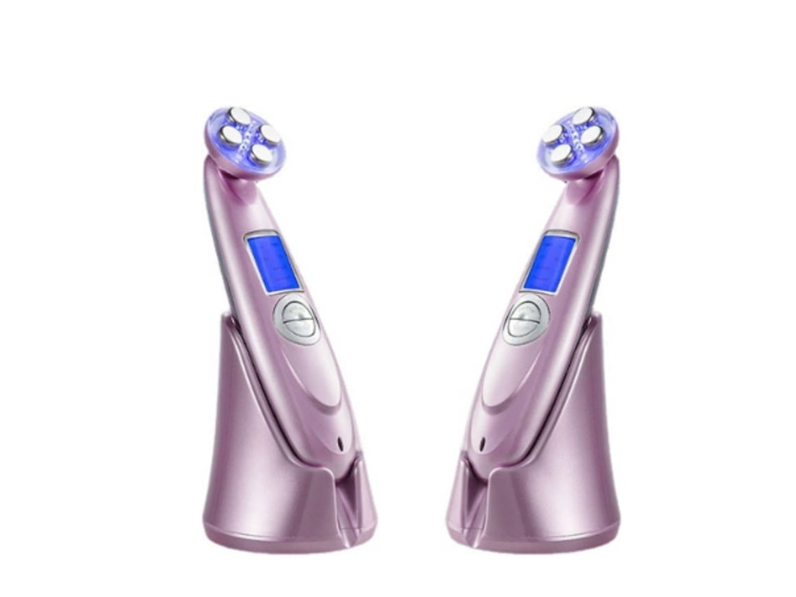 Instrumento de belleza ultrasónico para masaje eléctrico de columna cervical, color morado Chennnls