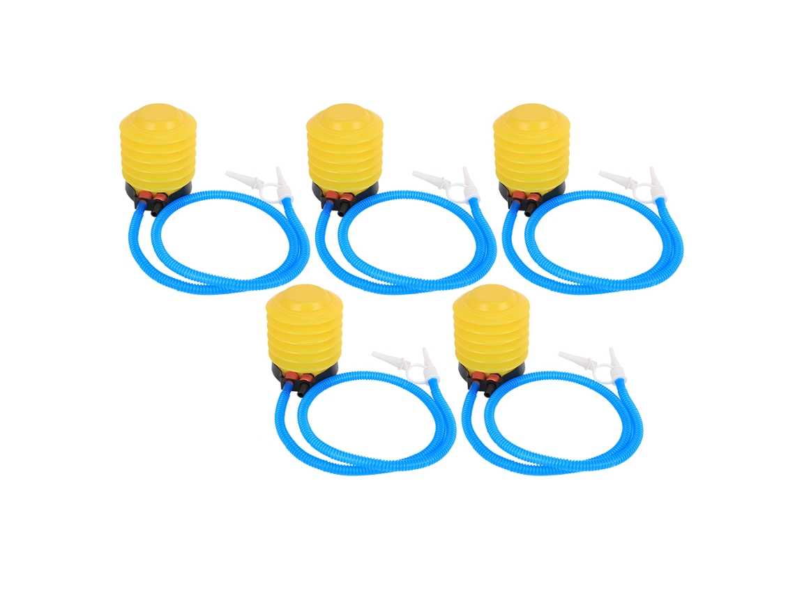 5 Bombas De Pie Amarillas De 4,5 Pulgadas Para Inflar Globos, Pelotas De Yoga Y Artículos De Plástico Para Fiestas Y Bodas.