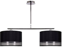 Lámpara de Techo FABRILAMP Menorca (Negro - Metal, Textil - 86 cm)