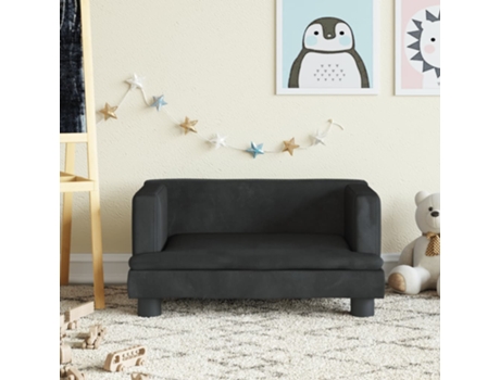 MAISON EXCLUSIVE - Sofá para niños de terciopelo negro 60x40x30 cm