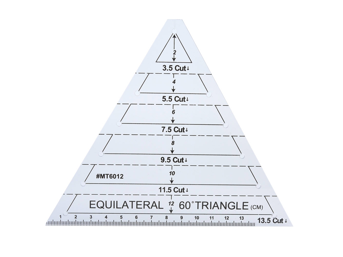 Regla Triangular De Acrílico Transparente Para Costura Y Acolchado Con Escala Precisa.