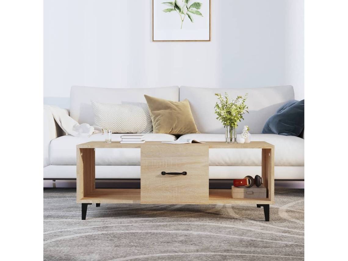 Mesa de Centro Apoyo 102X50X40 cm Madera Procesada Roble Sonoma