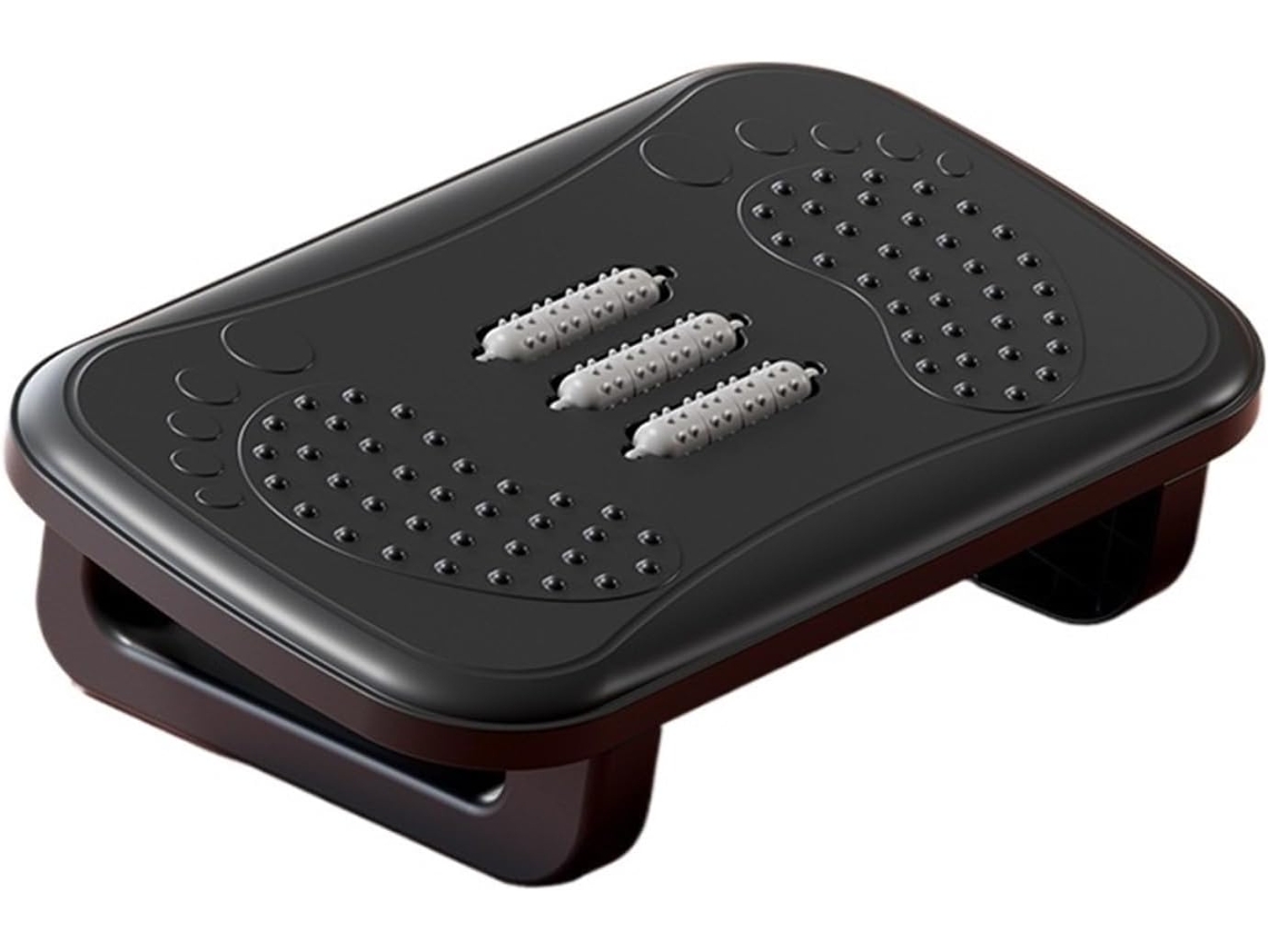 Ajustable Reposapiés Oficina, Ergonómico Debajo Del Escritorio Altura Espuma Viscoelástica Blanco Negro