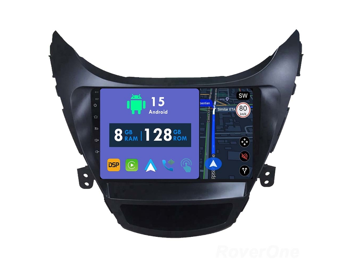 Coche Radio Android Auto Autoradio 8GB RAM 128G ROM CarPlay Navegación GPS Pantalla Táctil RoverOne para Hyundai Elantra 5 JK GD MD UD 2011 - 2015 