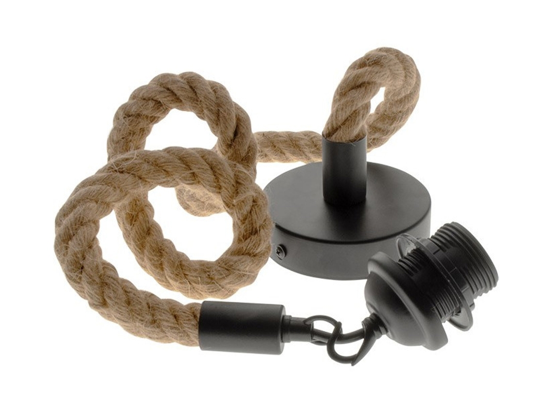 Lámpara Colgante LUMIT Cremilda (Corda Negro - E27 - 60W)