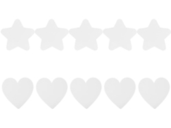 Mini Lienzos Blancos Con Forma De Estrella Y Corazón, Con Esquinas Redondeadas, Paquete De 10 Unidades, Compatibles Con Pintura Acrílica.