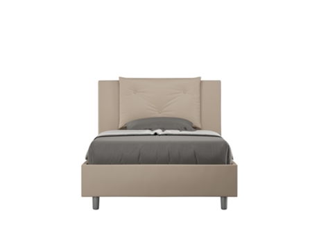 AppiaITYHOME Media cama tapizada sin somier (120 x 190 cm - Paneles de melamina y piel sintética)