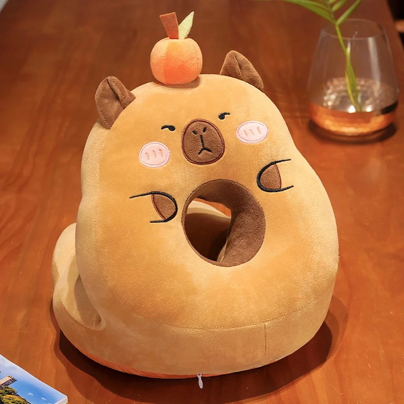 Almohada de peluche Capybara para dormir, respaldo para silla de oficina, soporte lumbar MDUG (forma de manzana 30x35cm)