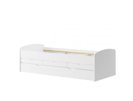 Cama nido sin somier y barrera aglomerado blanco 90x200cm MUEMUE