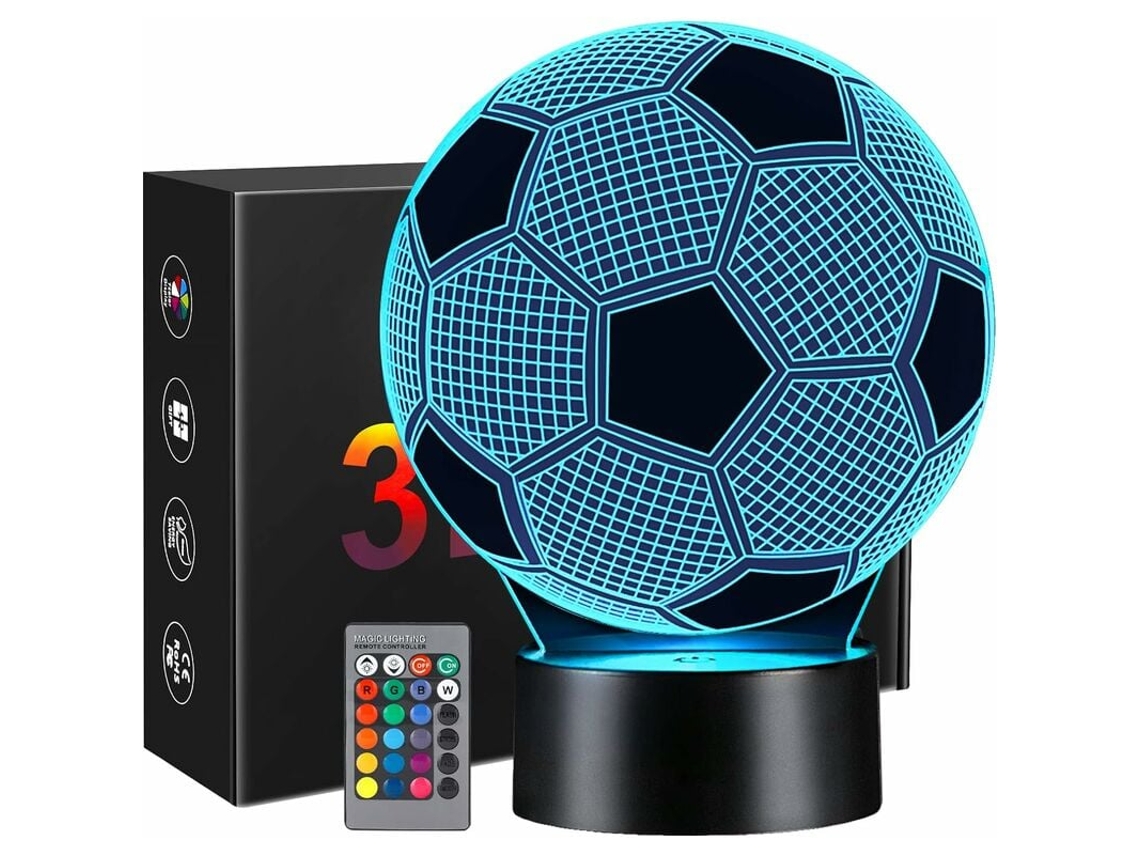 Luz nocturna de fútbol 3D de 16 colores (regalo)