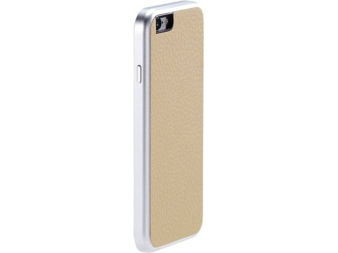 Funda iPhone 6, 6s, 7, 8 JUST MOBILE AluFr Leather Dorado