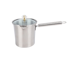 Jarra de acero inoxidable de 700 ml para espumar leche con mango largo para café y té