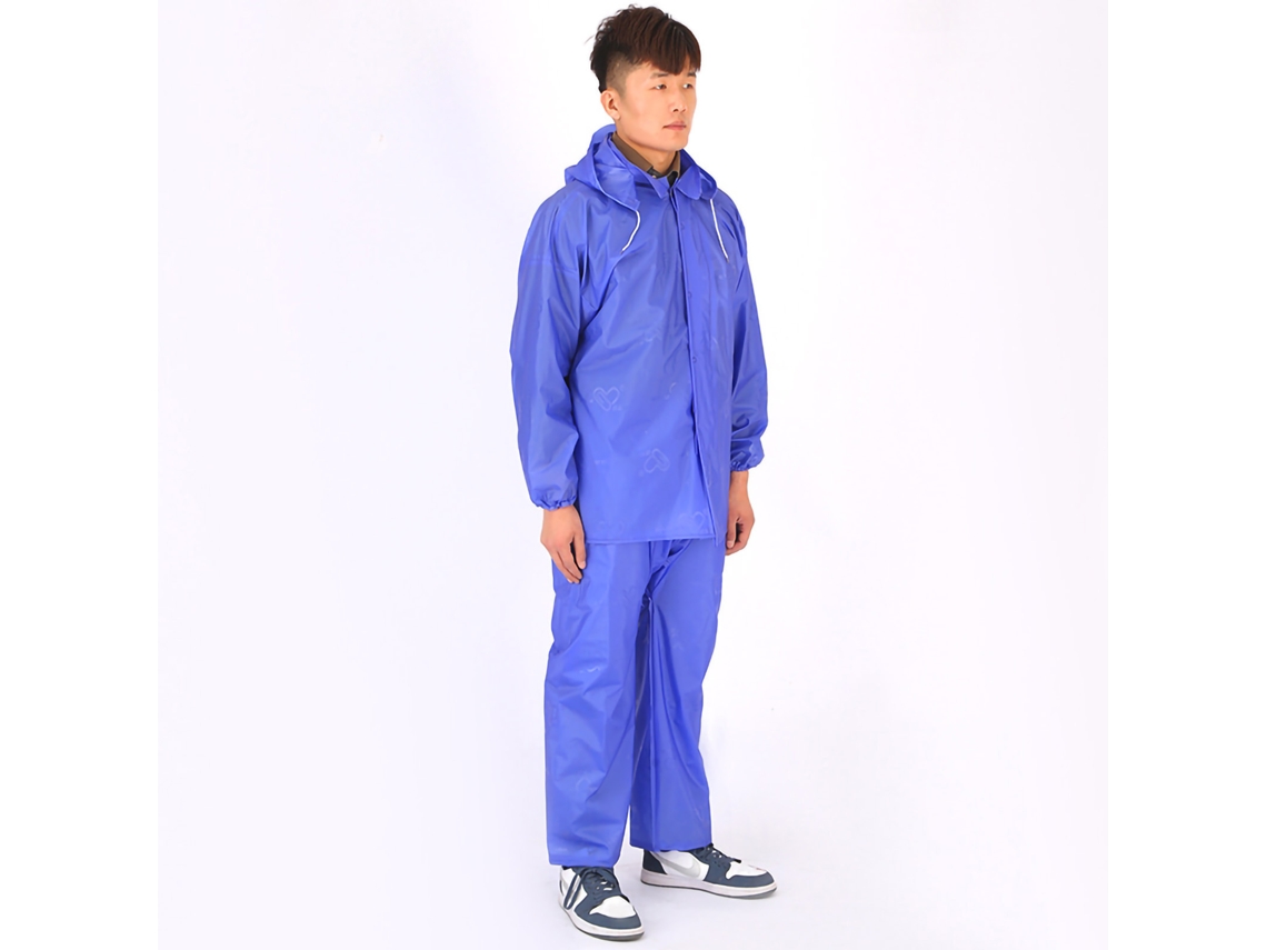 Traje de Chuva Separado com Casaco e Calças Impermeáveis Tamanho Único Azul MARCA
