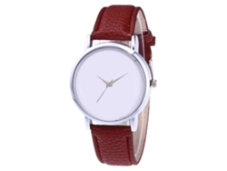 Reloj De Pulsera De Cuarzo Unisex Con Correa De Cuero Pu Casual Zhoulianfa Café