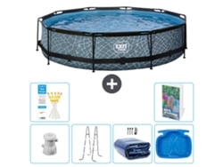Exit-toys Piscina Exit Redonda - Efeito Pedra - 360x76 Cm - 7-peças S318
