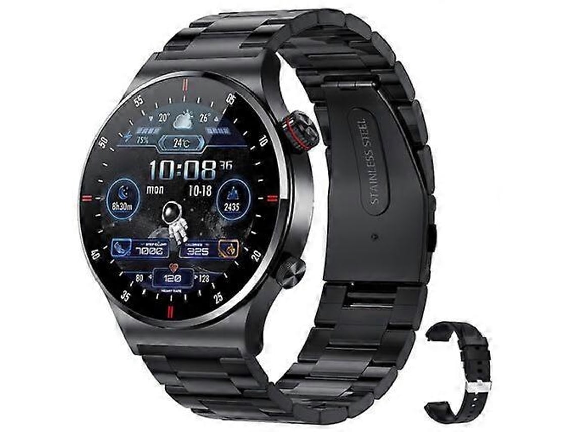 Reloj inteligente de acero con NFC y monitor de ritmo cardíaco, rastreador deportivo de fitness, llamadas, tienda Jinyubo