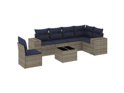 Maison Exclusive - Conjunto De Sofá De Jardín De 7 Piezas Con Cojines, Poliratán Gris