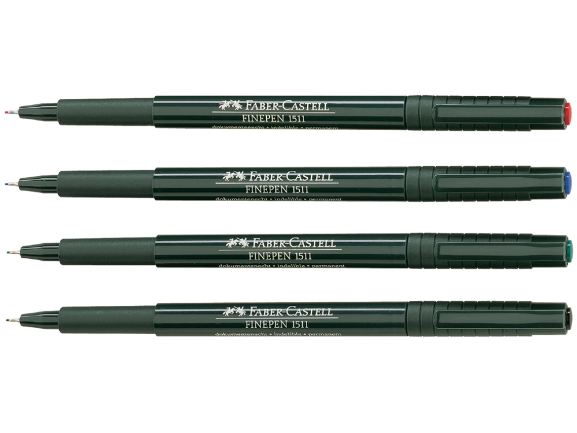 Bolígrafo de Tinta Fina FABER-CASTELL Finepen 1511 Verde