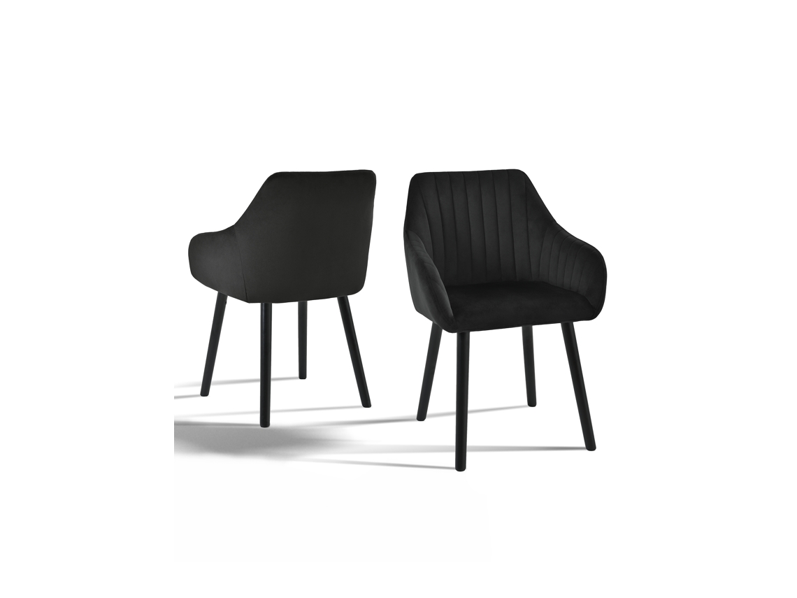 Sillas De Comedor Goeurvant 1381(pack De 2, Negro, Terciopelo)