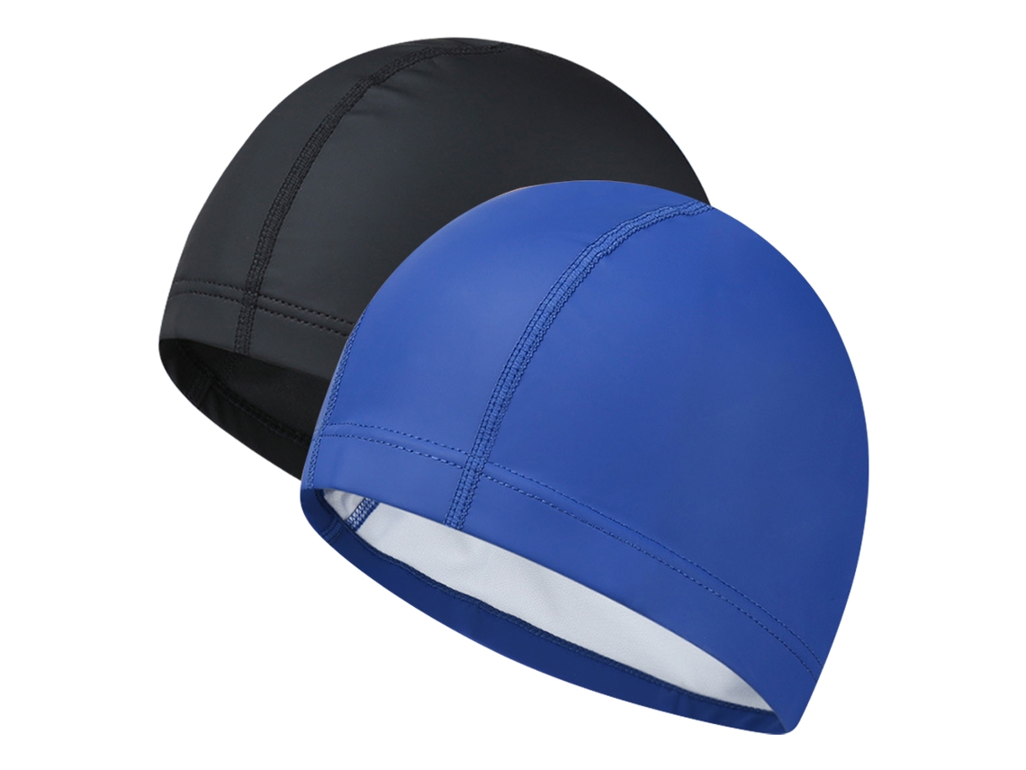 HYMNORA Gorra de Natación 2 Piezas con Protección de Orejas Gorra de Natación para Adultos Entrenamiento Cabeza PU