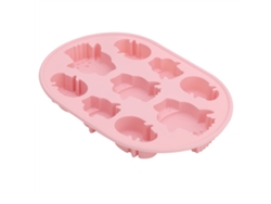 Molde De Silicona Con Forma De Huevo De Pascua Y 9 Compartimentos Para Hornear Pasteles Caseros - Rosa