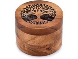 Urna Artesanal De Madera De Acacia Con Forma De Árbol De La Vida (8,89 X 8,89 X 6,35 Cm), Ergonómica, Para Uso Diario.