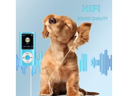 Reproductor MP3 de 1,8'' con audio sin pérdidas, ampliable hasta 64 GB, 8 horas de autonomía, auriculares plateados. HEXINYIGJLY