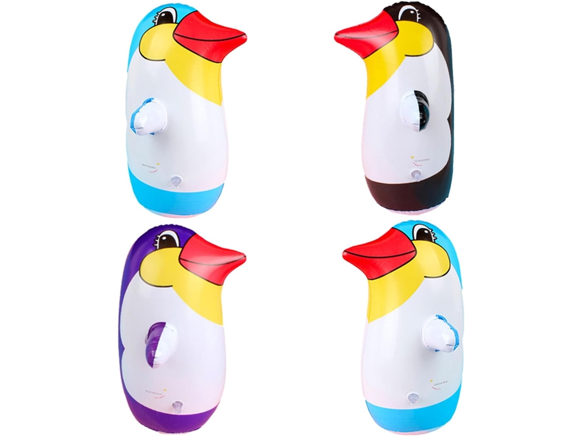 Juguete Mecedor Inflable De Pingüino, Pvc Colorido, 4 Piezas