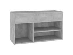 Banco zapatero de derivados de madera, cemento gris, MAISON EXCLUSIVE (80x30x45 cm)