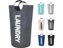 Bolsa Para La Ropa Sucia Con Asas Acolchadas, Impermeable Y Plegable - Gris Oscuro