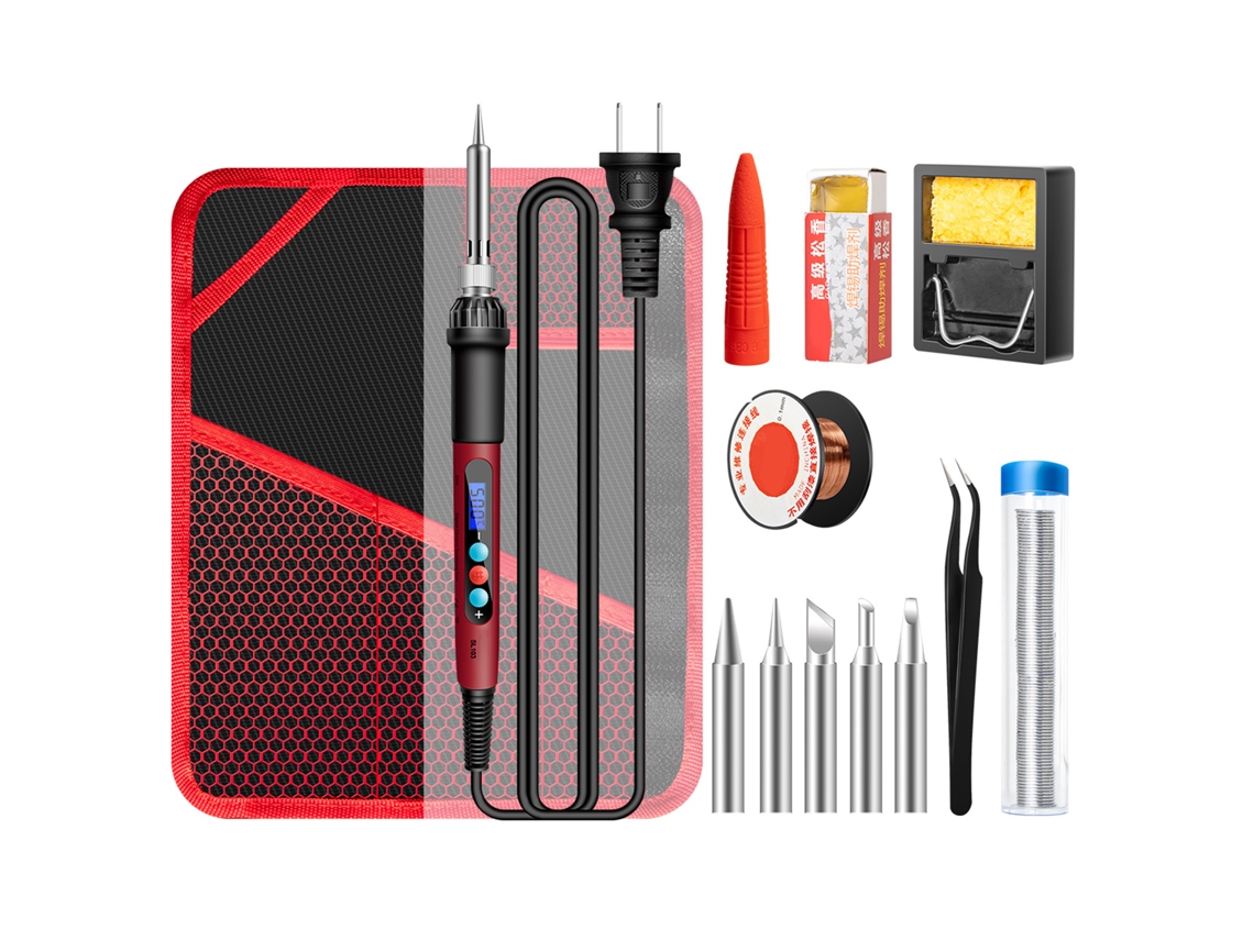 Kit De Mini Soldador Eléctrico Aneng Sl103, 13 Piezas, Con Pantalla Lcd, Temperatura Ajustable De 180 ℃ A 500 ℃ Para Reparaciones Electrónicas.